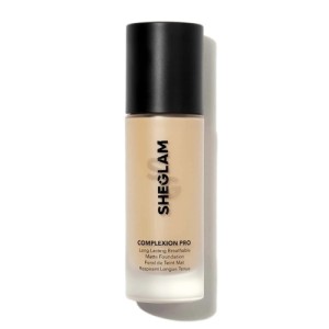 SHEGLAM Complexion Pro Long Lasting Breathable Matte Foundation-Porcelain Matte Sweat-proof Liquid Foundation Oil Control Full Coverage Pore-less Concealer Waterproof Flawless Non-Fading Weightless