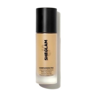 SHEGLAM Complexion Pro Long Lasting Breathable Matte Foundation-Porcelain Matte Sweat-proof Liquid Foundation Oil Control Full Coverage Pore-less Concealer Waterproof Flawless Non-Fading Weightless