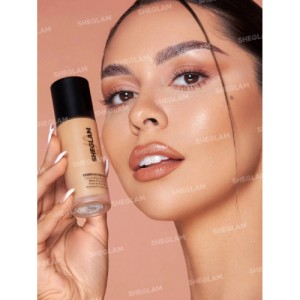 SHEGLAM Complexion Pro Long Lasting Breathable Matte Foundation-Porcelain Matte Sweat-proof Liquid Foundation Oil Control Full Coverage Pore-less Concealer Waterproof Flawless Non-Fading Weightless