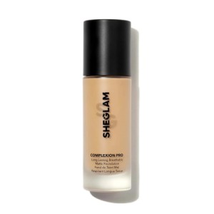 SHEGLAM Complexion Pro Long Lasting Breathable Matte Foundation-Porcelain Matte Sweat-proof Liquid Foundation Oil Control Full Coverage Pore-less Concealer Waterproof Flawless Non-Fading Weightless