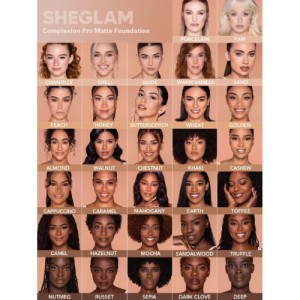 SHEGLAM Complexion Pro Long Lasting Breathable Matte Foundation-Porcelain Matte Sweat-proof Liquid Foundation Oil Control Full Coverage Pore-less Concealer Waterproof Flawless Non-Fading Weightless