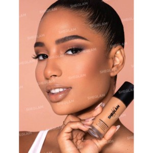 SHEGLAM Complexion Pro Long Lasting Breathable Matte Foundation-Porcelain Matte Sweat-proof Liquid Foundation Oil Control Full Coverage Pore-less Concealer Waterproof Flawless Non-Fading Weightless