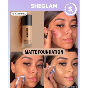 SHEGLAM Complexion Pro Long Lasting Breathable Matte Foundation-Porcelain Matte Sweat-proof Liquid Foundation Oil Control Full Coverage Pore-less Concealer Waterproof Flawless Non-Fading Weightless