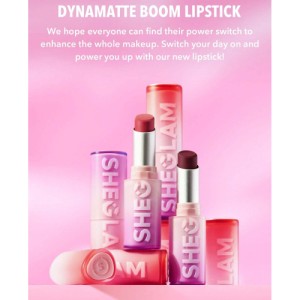 SHEGLAM Dynamatte Boom Long Lasting Matte Lipstick-Rule Breaker 20 Colors Creamy Matte Waterproof Lipstick Amazing Non-Stick Cup Transfer-Proof