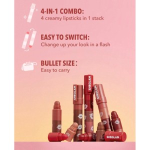 SHEGLAM Dynamatte Boom Long Lasting Matte Lipstick-Rule Breaker 20 Colors Creamy Matte Waterproof Lipstick Amazing Non-Stick Cup Transfer-Proof