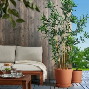 گلدان با زیرگلدانی ایکیا BRUNBAR سایز 32 سانتی