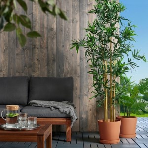 گلدان با زیرگلدانی ایکیا BRUNBAR سایز 24 سانتی