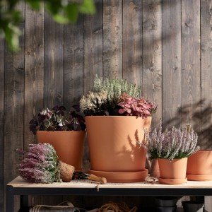 گلدان با زیرگلدانی ایکیا BRUNBAR سایز 24 سانتی