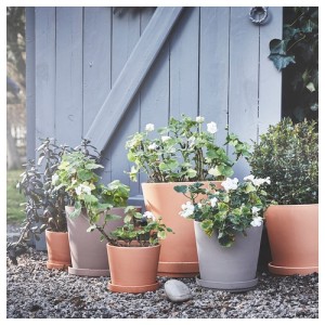 گلدان با زیرگلدانی ایکیا BRUNBAR سایز 24 سانتی