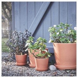 گلدان با زیرگلدانی ایکیا BRUNBAR سایز 24 سانتی