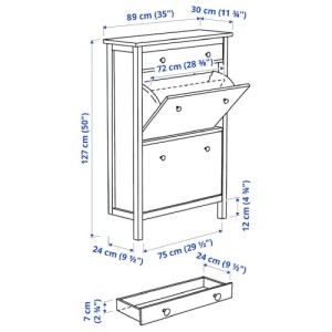 جا کفشی ایکیا HEMNES سایز 89x30x127