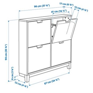 جا کفشی ایکیا STALL سایز 96x17x90