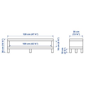 میز تلویزیون ایکیا LACK سایز 160x35x36 سانتی