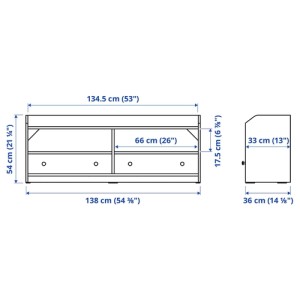 میز تلویزیون ایکیا HAUGA سایز 138x36x54 سانتی