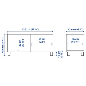 میز تلویزیون ایکیا BESTA سایز 120x42x48 سانتی