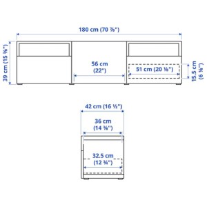 میز تلویزیون ایکیا BESTA سایز 180x40x38 سانتی