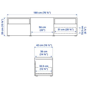 میز تلویزیون ایکیا BESTA سایز 180x42x39 سانتی