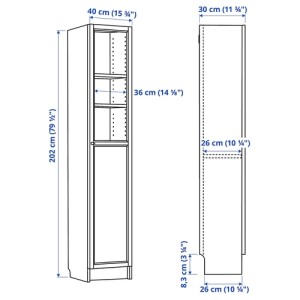 کتابخانه با پنل ایکیا BILLY / OXBERG سایز 40x30x202