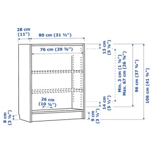 کتابخانه ایکیا BILLY سایز 80x28x106 سانتی