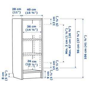 کتابخانه ایکیا BILLY سایز 80x28x106 سانتی