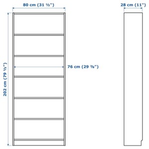 کتابخانه ایکیا BILLY سایز 40x28x106 سانتی