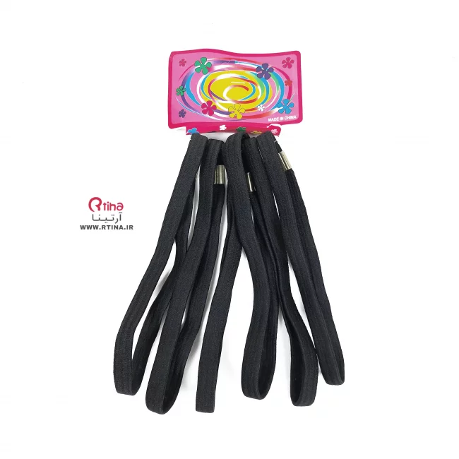 تل کشی پسرانه دخترانه ساده مشکی بسته 6 عددی