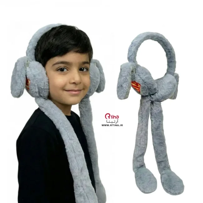 گوشگیر پشمی طرح سوپر من (گوش متحرک صدا دار)