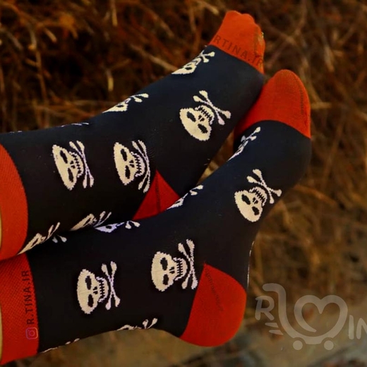 جوراب اسپرت کوتاه طرح اسکلت