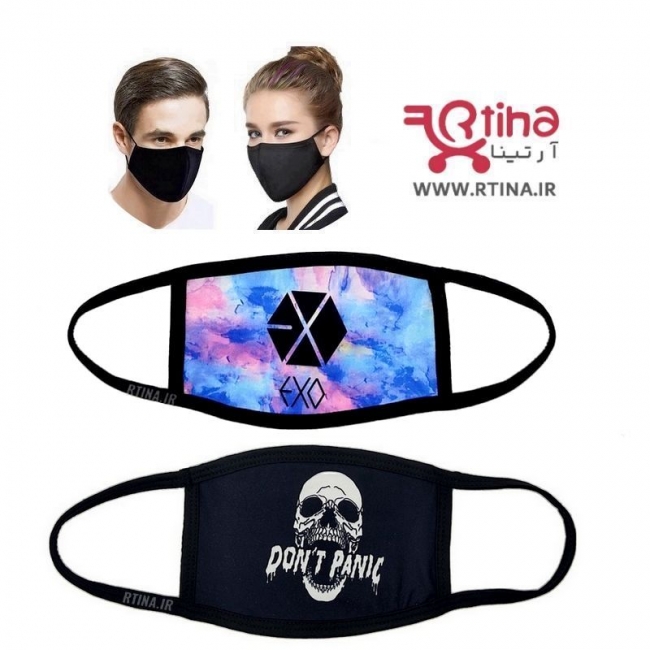 ماسک تنفسی مشکی قابل شستشو طرح dont panic