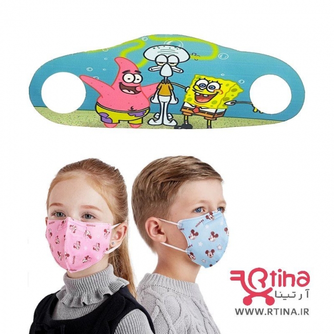 ماسک دخترانه و پسرانه طرح بابا اسفنجی3