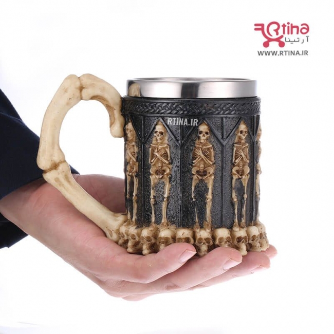 ماگ نوشیدنی اسکلتی طرح استخوان