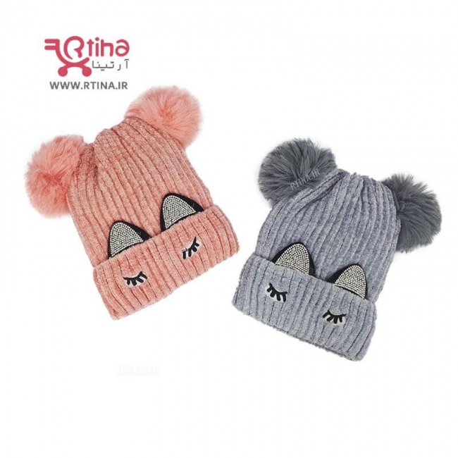کلاه فانتزی بافتنی دخترانه مدل پلک