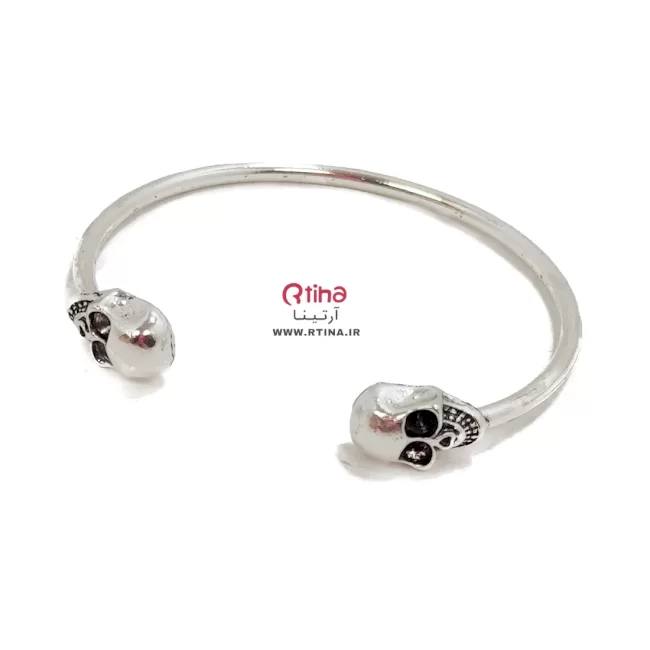 دست بند اسکلتی فلزی دو سر جمجمه مدل Skull7