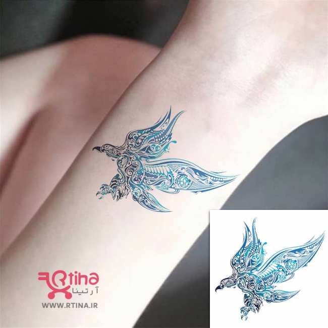 سیمرغ طرح تاتو ققنوس مدل موقتی دخترانه و پسرانه