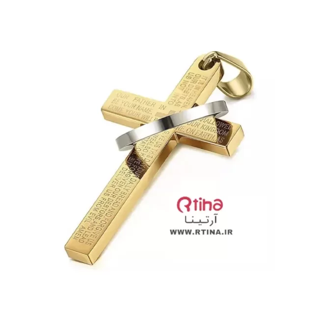 پلاک صلیب زنانه /مردانه مهره ای +زنجیر 60cm رایگان