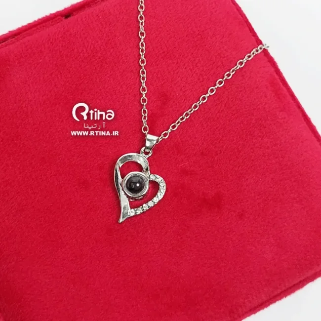 گردنبند قلبی ❤️ دوستت دارم زنانه مدل تلسکوپی