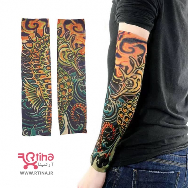 ساق طرح تاتو روی دست /مردانه و زنانه مدل اسب دریایی