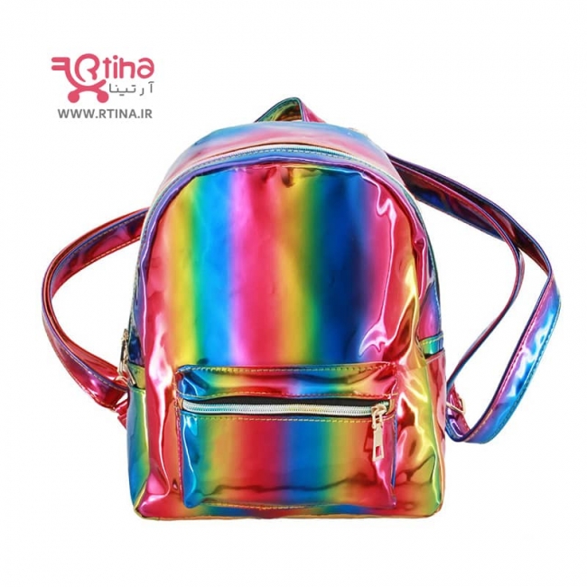 کوله پشتی هولوگرامی دخترانه مدل هفت رنگ