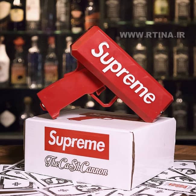 تفنگ پول پاش supreme | سه عدد باتری رایگان+ دلار 100 عددی