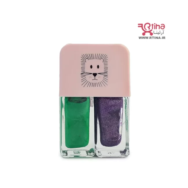 لاک دو قلو بنفش و سبز (دو رنگ در یک پک)