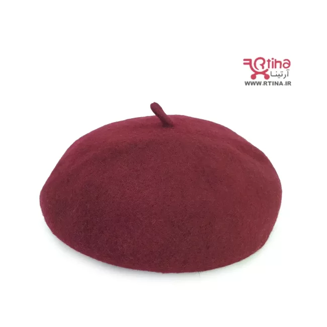 کلاه کج فرانسوی دخترانه و زنانه رنگ زرشکی