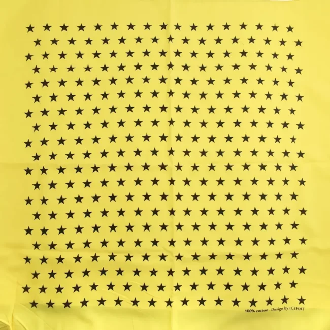 دستمال سر ستاره ای زرد مدل باندانا چهارگوش