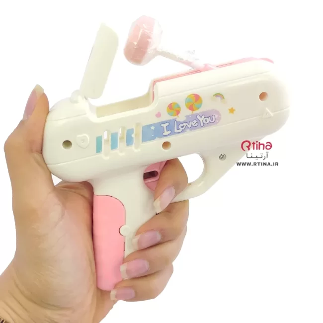 تفنگ آبنباتی موزیکال /کندی گان چراغدار (candy gun)