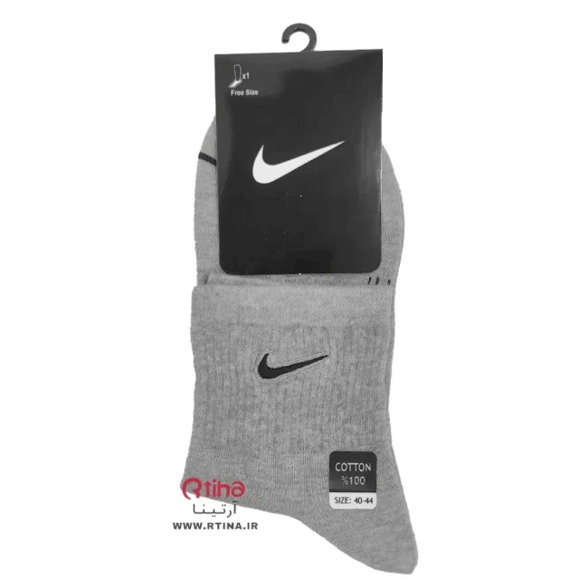 جوراب نایکی مردانه/ کش انگلیسی طوسی ملانژ