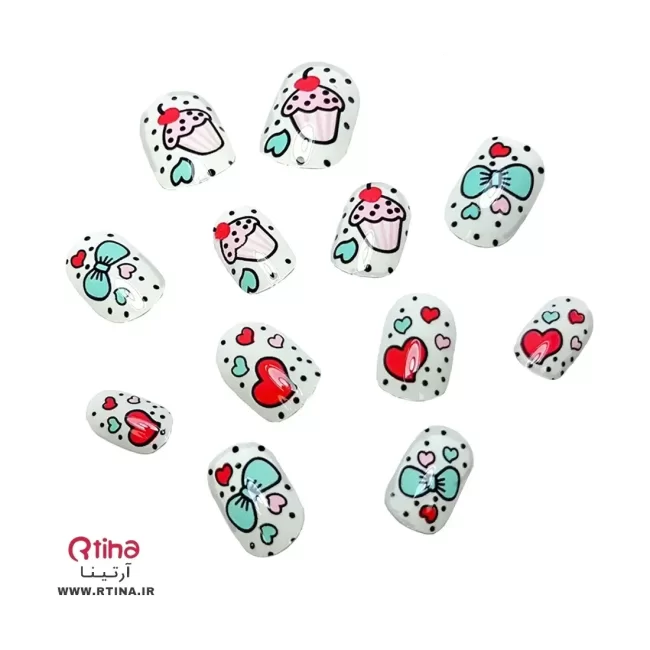 ناخن بچه گانه کوتاه شیک، ژله ای خودچسب