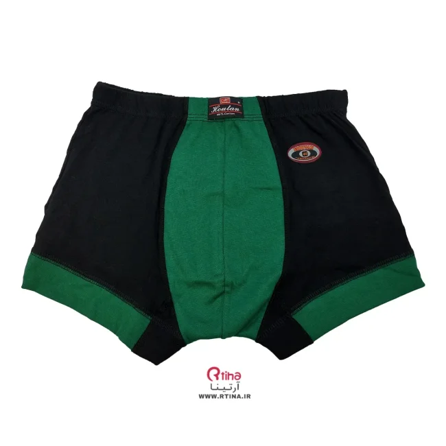 شورت مردانه ضد حساسیت و نخی نیم پا/ مشکی- سبز