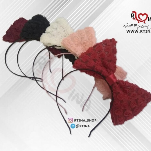 تل موی سر پاپیونی با طرح گل رز