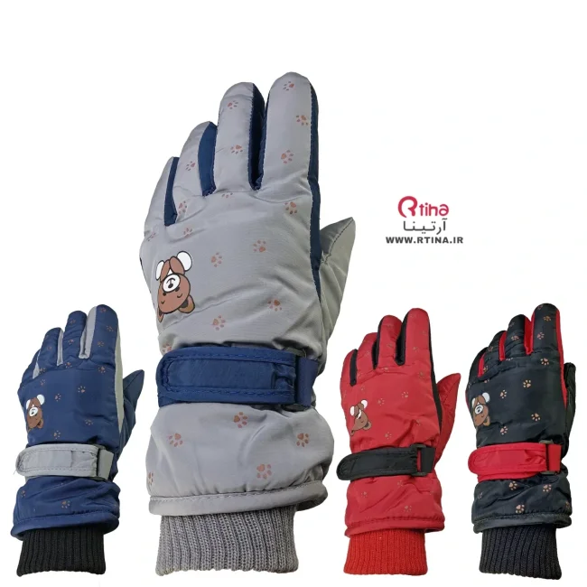 دستکش برف بازی بچه گانه (دختر و پسر) ضدآب