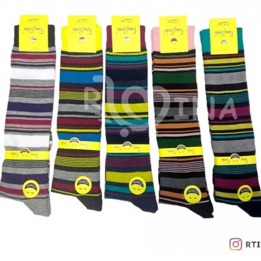 جوراب ساق بلند راه راه زنانه مدل رینگی باریک