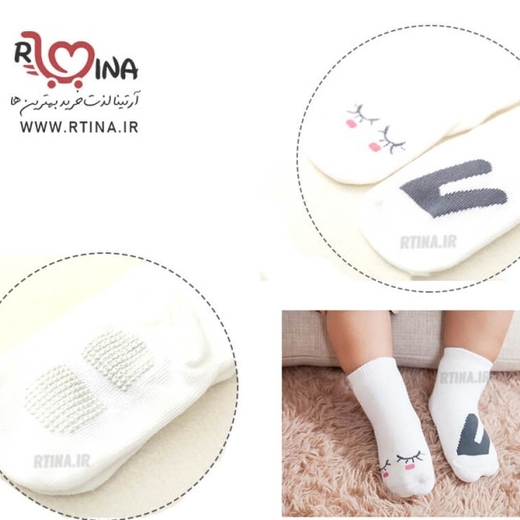 جوراب نوزادی تا به تا مدل پلک